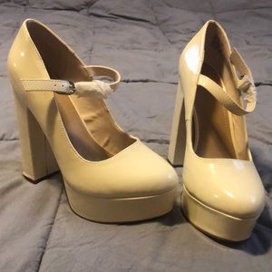 Cream platform Mary Janes - brand new